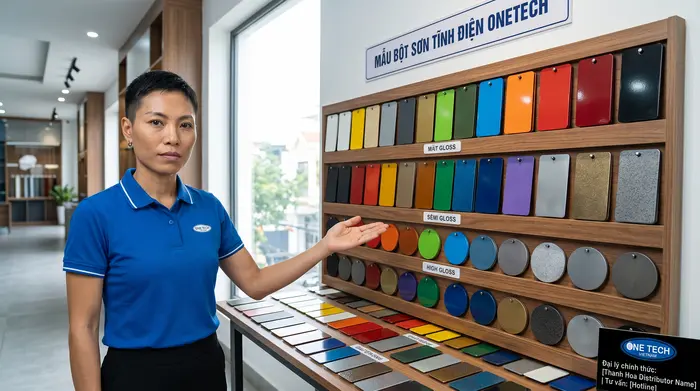 Bảng màu bột sơn tĩnh điện cho khách hàng tại Thanh Hóa