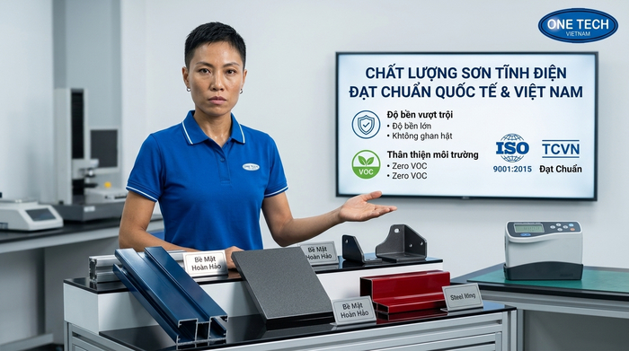 So sánh bề mặt sơn tĩnh điện đạt chuẩn và bề mặt sơn kém chất lượng