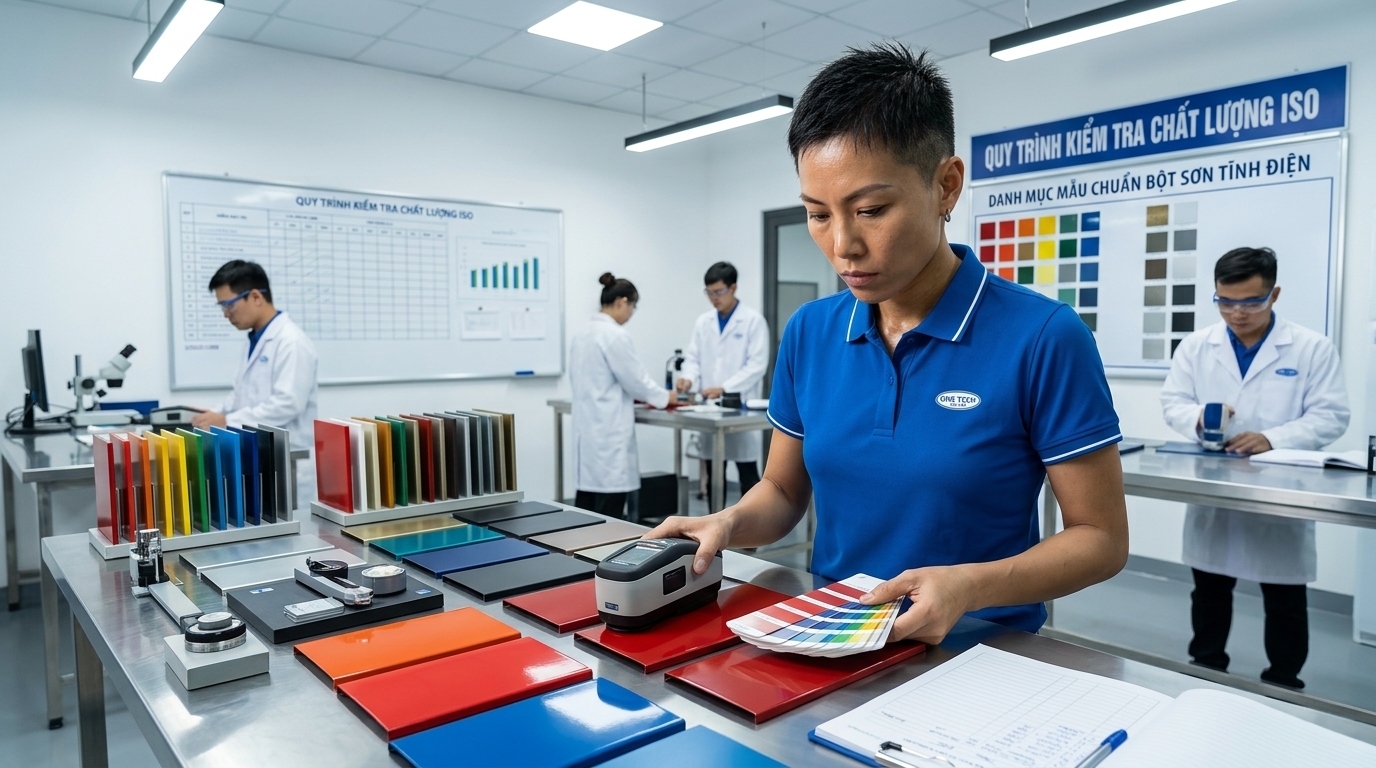 Quy trình kiểm tra màu sơn tĩnh điện theo ISO Quy trình kiểm tra màu sơn tĩnh điện theo ISO tại xưởng