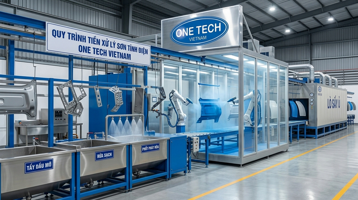 Quy trình sơn tĩnh điện và tiền xử lý bề mặt kim loại