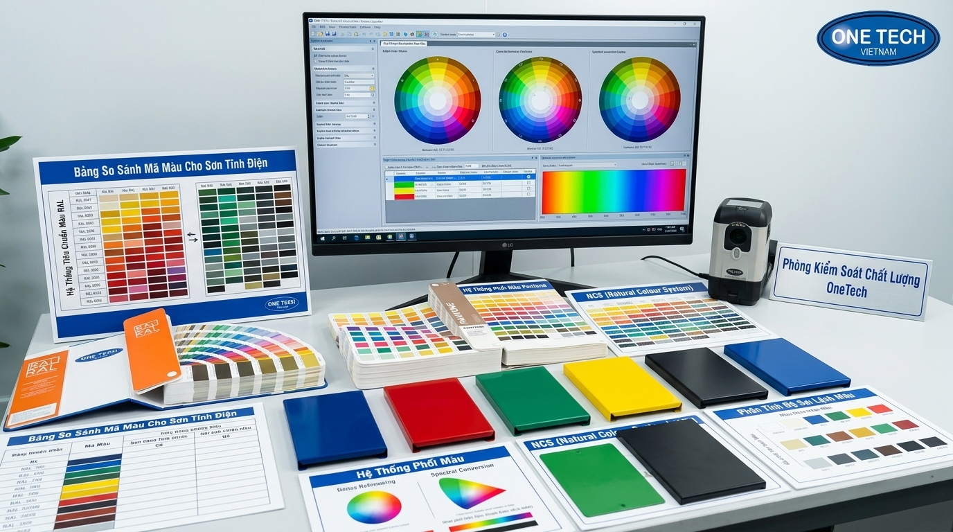 So sánh hệ mã màu sơn tĩnh điện So sánh mã màu RAL Pantone NCS trong sơn tĩnh điện