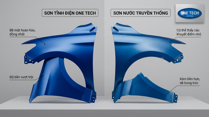 So sánh sơn tĩnh điện với sơn thông thường trên bề mặt kim loại