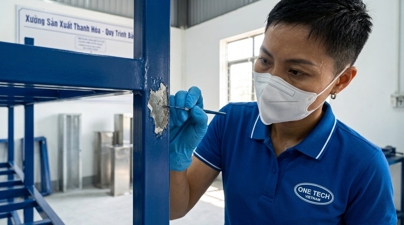 Sửa cục bộ vết bong tróc sơn tĩnh điện tại Thanh Hóa