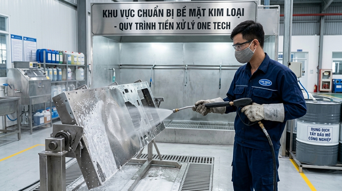 Xử lý bề mặt kim loại trước khi sơn tĩnh điện